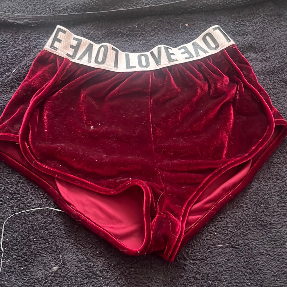 Love velvet booty shorts